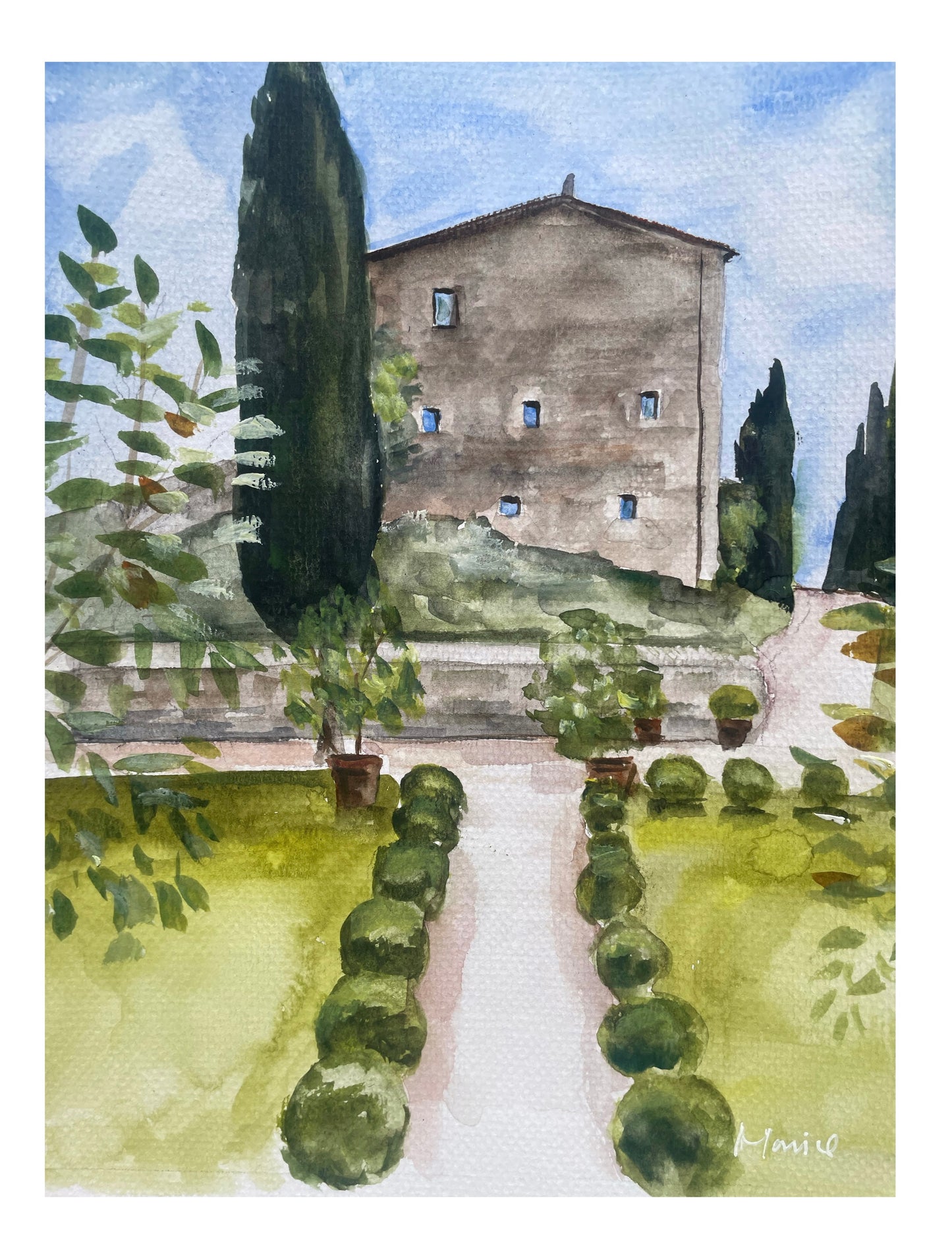 Castello Di Vicarello Tuscany , original artwork