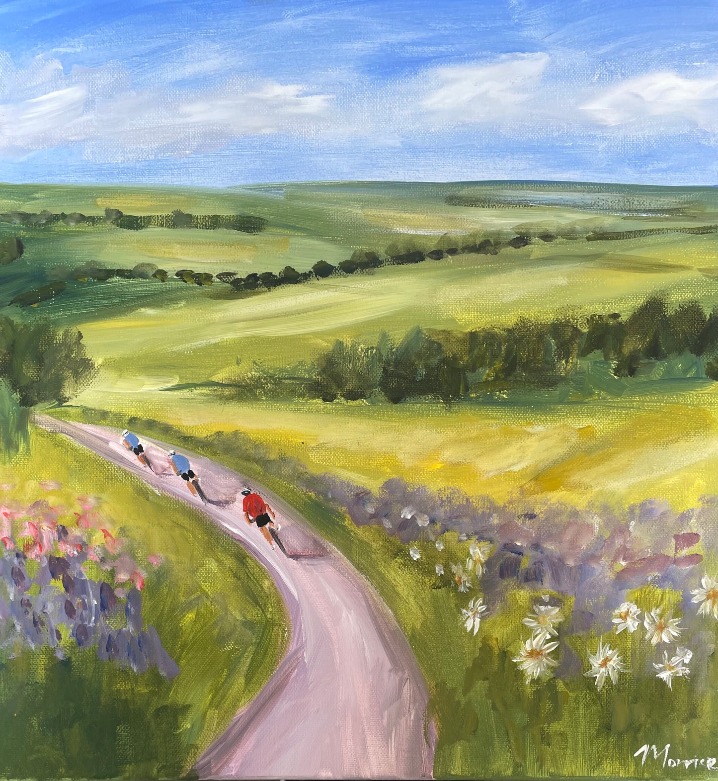 Original painting - Sunday cyclists