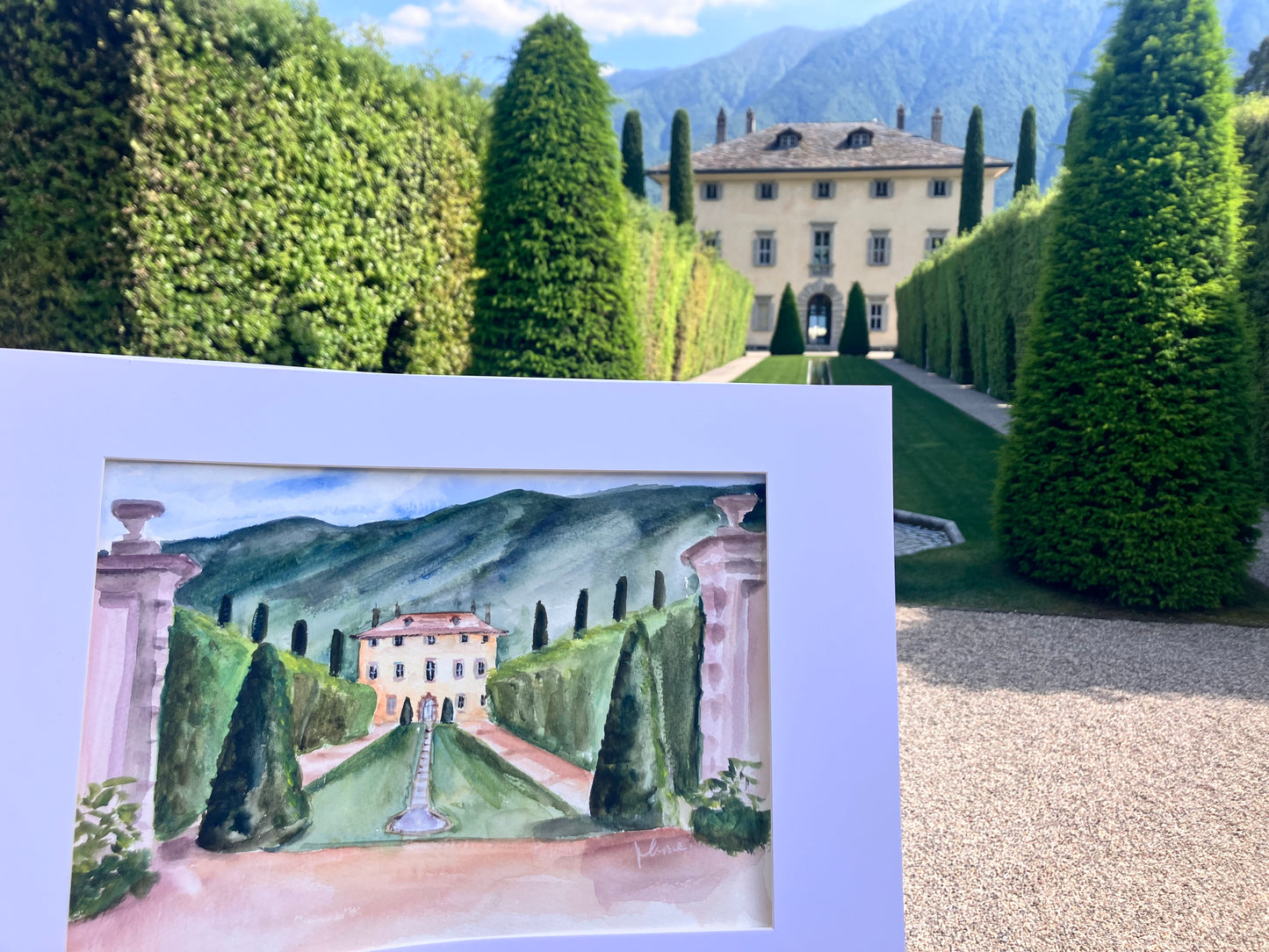 Villa Balbiano, Lake Como original artwork