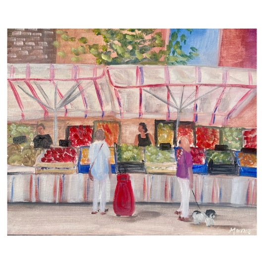 Fruit sellers in Mestre - original oil painting