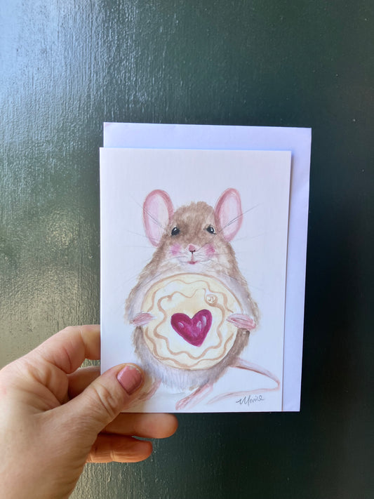 Pack of 6 greetings cards, mice design