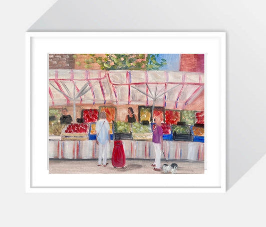 Fruit sellers in Mestre - original oil painting