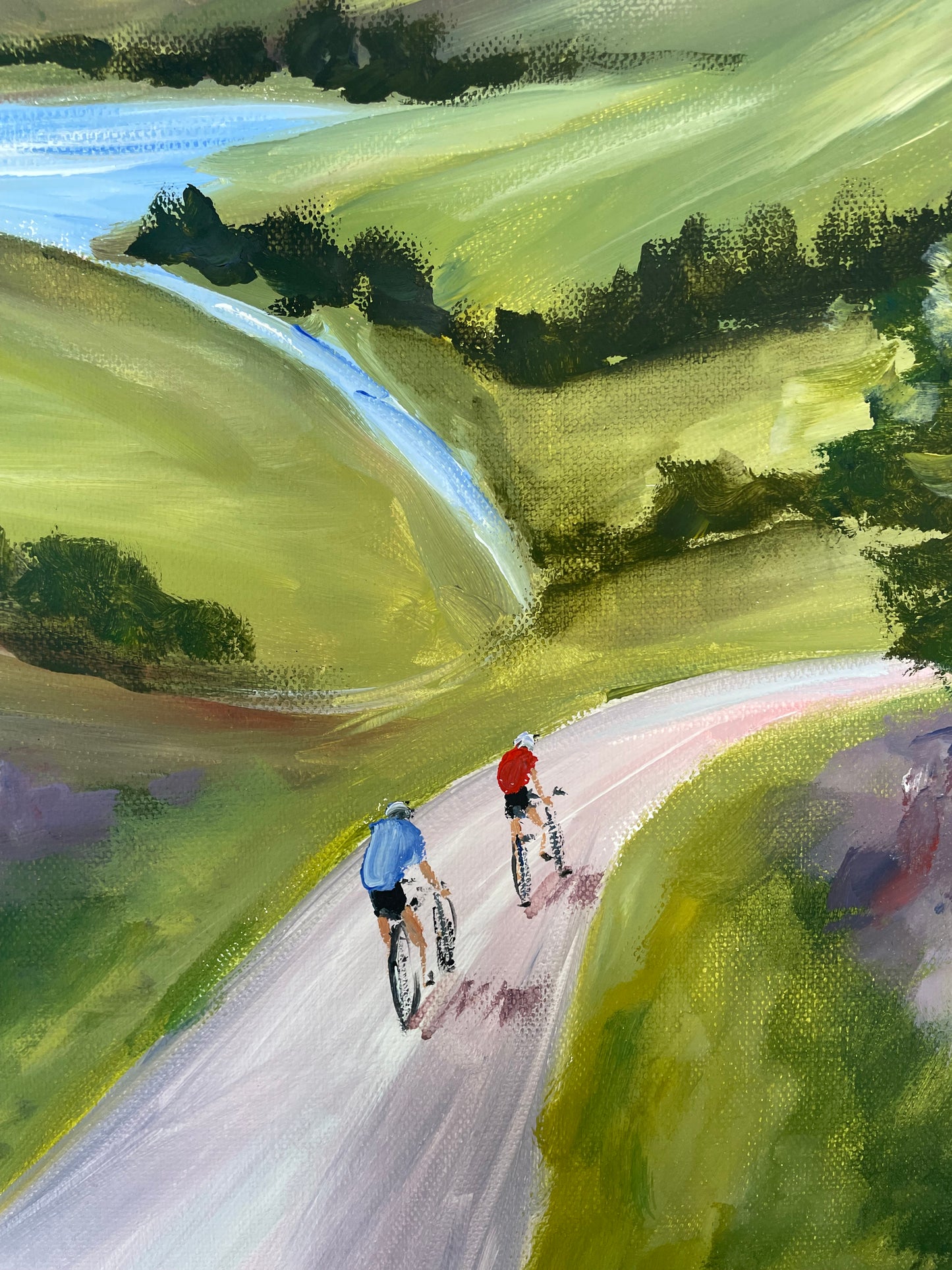 Original painting - cyclists