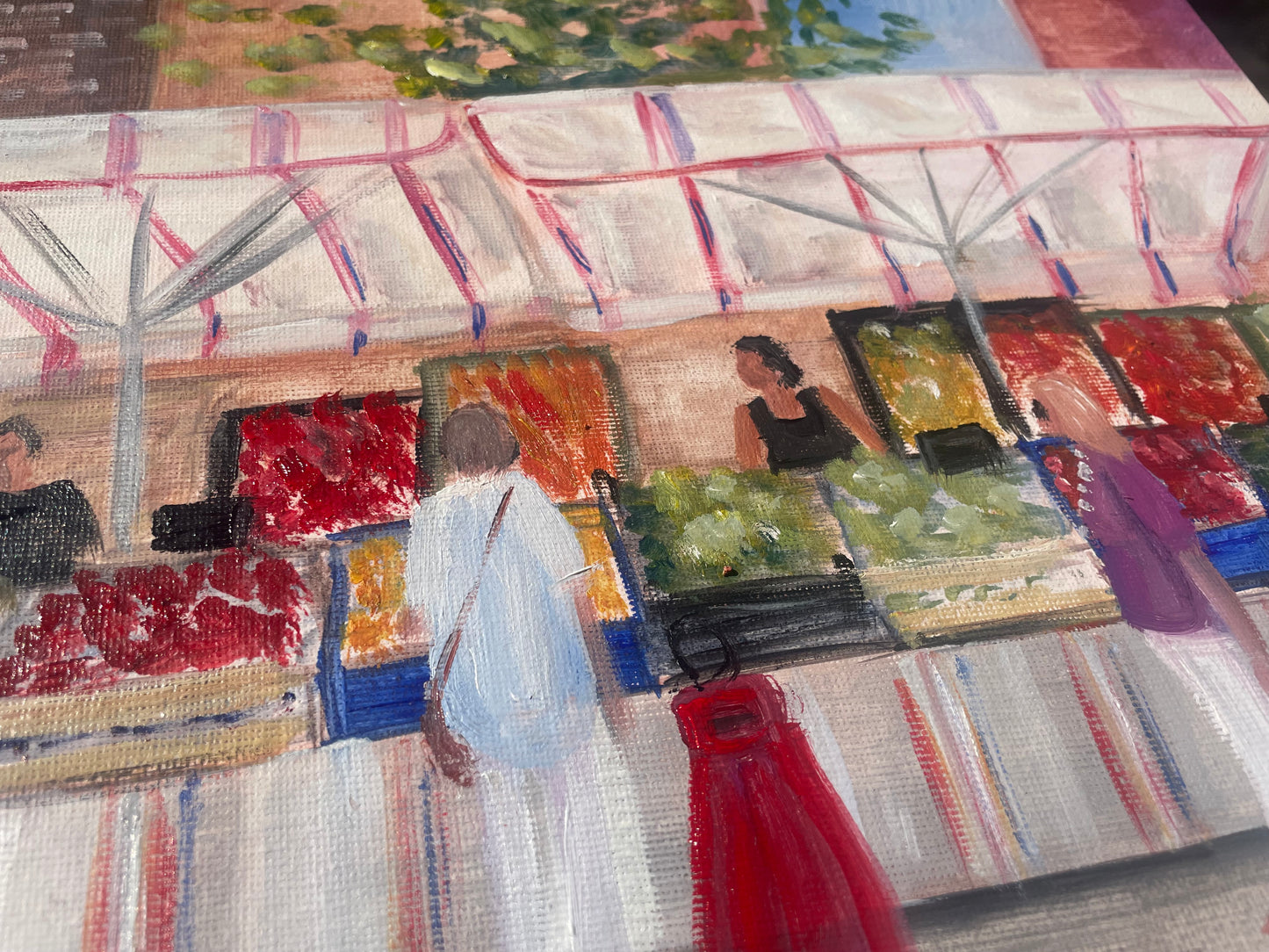 Fruit sellers in Mestre - original oil painting